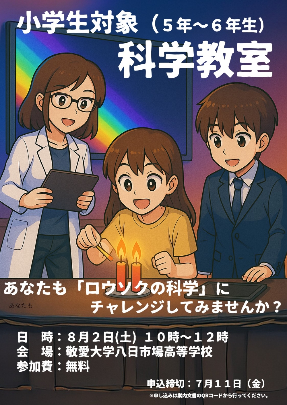 小学生対象科学教室チラシ
